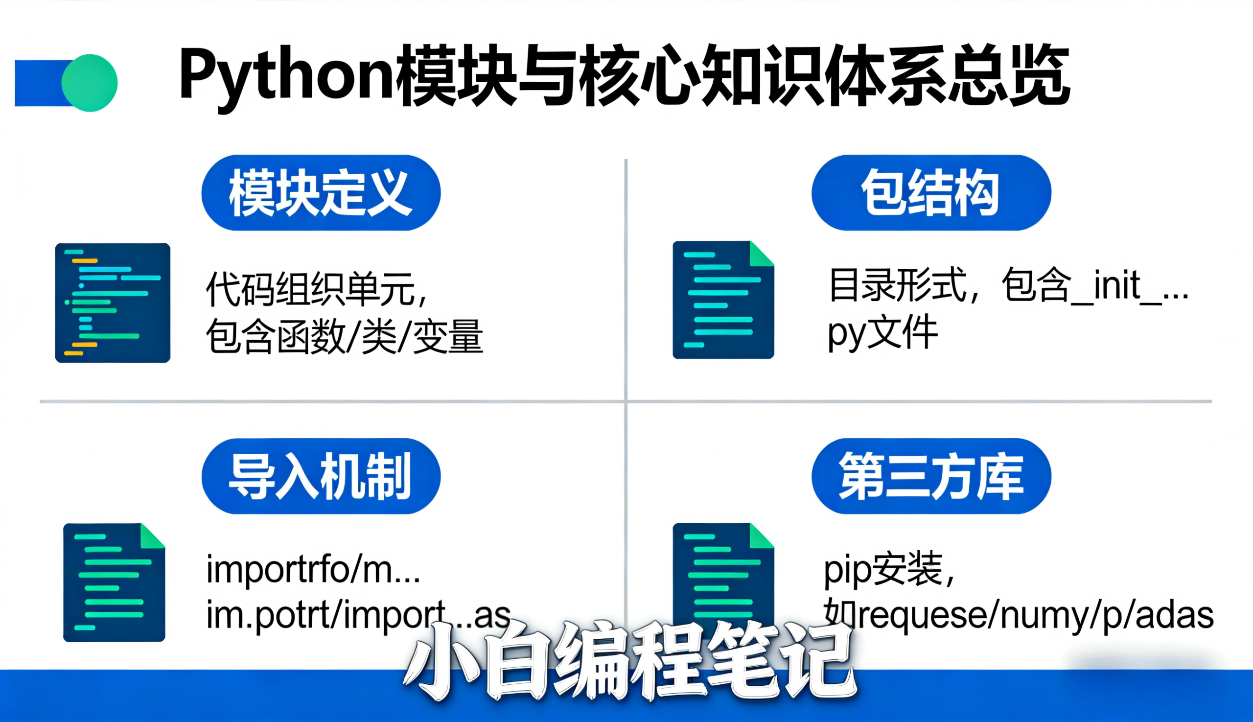 Python模块与包 核心知识体系总览图 模块化开发