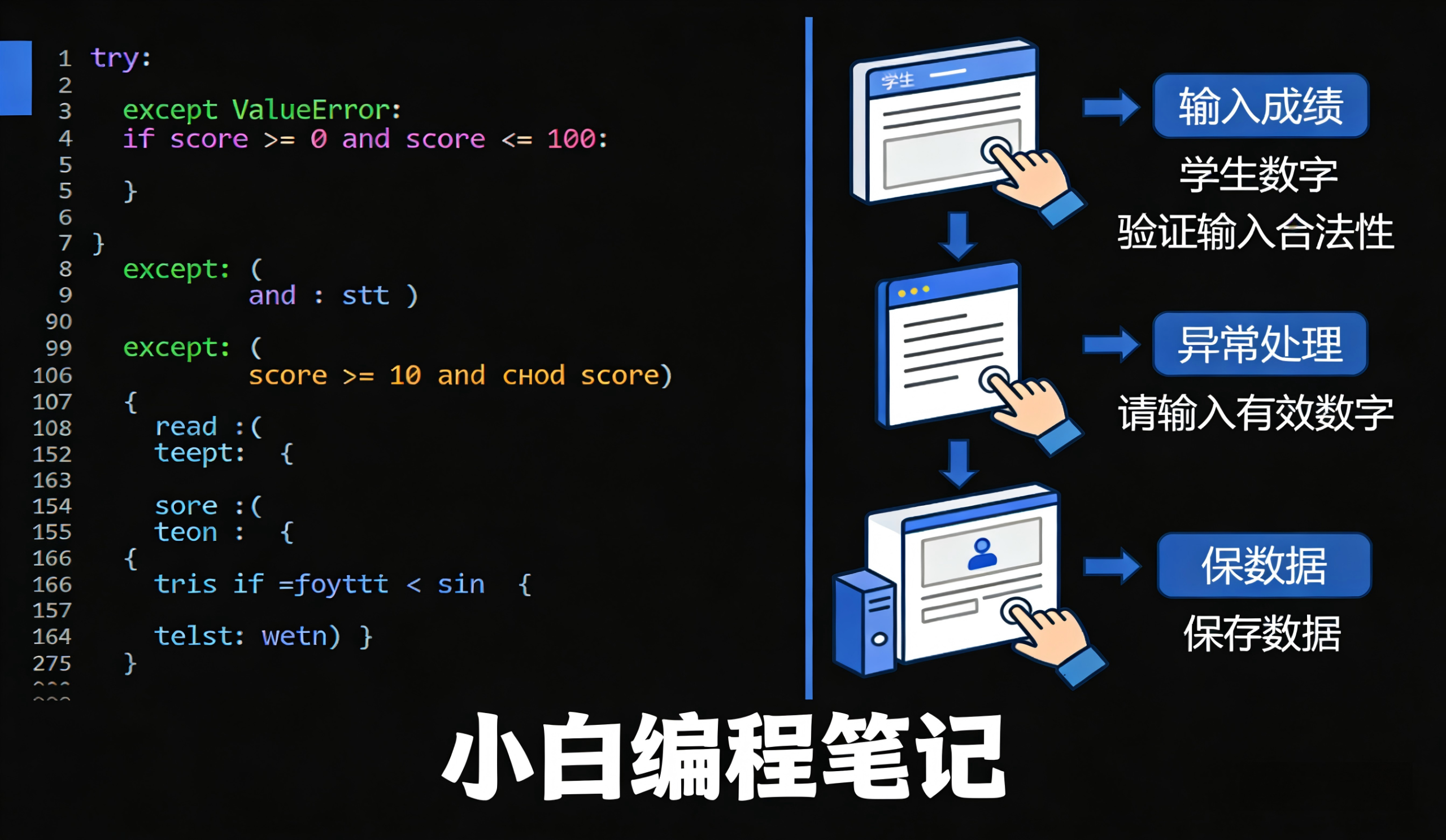 Python异常处理与条件判断结合 成绩录入系统实战